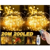 Łańcuch świetlny LED 200 szt 20m pilot ciepła biel [23080000806]